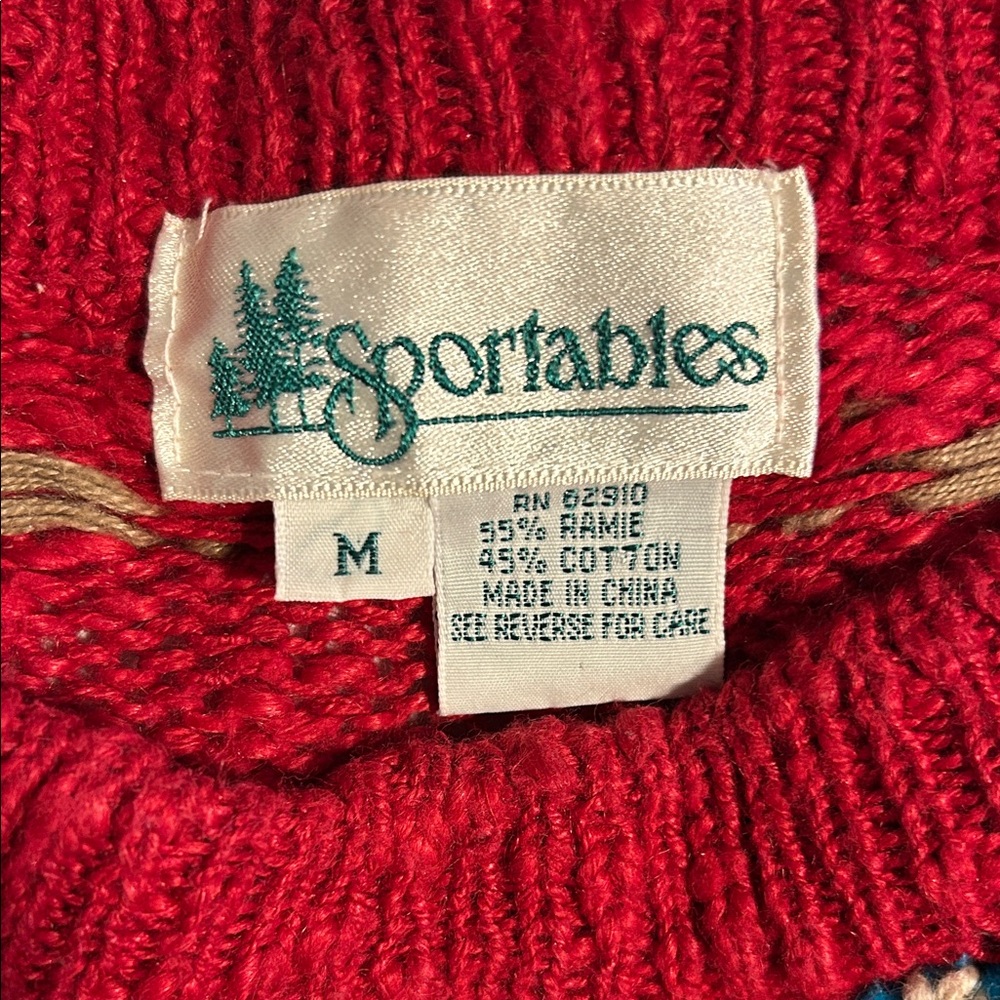 Women's Red Crew Neck Sweater